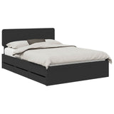 Bed Frame with Drawer Black 160 x 200 cm Engineered Wood 3412165