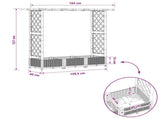 Raised Bed with Trellis and Roof Brown 164 x 40 x 123 cm PP 42032516