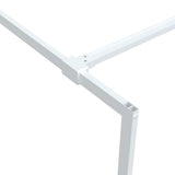 Walk-in Shower Wall White 115x195 cm Clear ESG Glass 152123