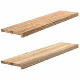 Stair Treads 2 pcs Untreated 110x30x2 cm Solid Wood Oak 3283782