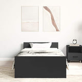 Bed Frame without Mattress Black 75x190 cm Small Single Engineered Wood 835947