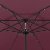312534 Garden Parasol with LED Lights 400 cm Bordeaux Red
