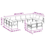 Garden Sofa Set Anthracite Steel 3379026