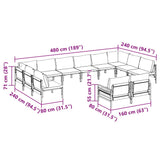 Garden Sofa Set Anthracite Steel 3379026