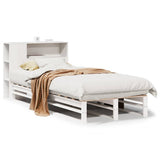 Bookcase Bed without Mattress White 100x200 cm Solid Wood 3323903