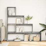 Room Divider Bookcase 4-Tier Concrete Grey 143.5x29x143.5 cm Engineered Wood 857997