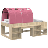 Bed Frame with Tunnel 3 pcs Sonoma Oak and Pink Engineered Wood 3423626
