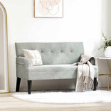 Chesterfield Bench Light Grey 112 x 65.5 x 75 cm Velvet 42019286