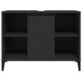 Sink Cabinet Black 80x33x60 cm Engineered Wood 821293