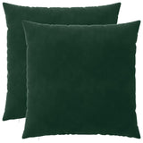 Cushion with Pillow HEERLEN 2 pcs Dark Green Velvet 928352