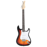 Electric Guitar for Beginner with Bag Brown and White 4/4 39" 70192