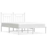 Metal Bed Frame without Mattress with Headboard White 150x200cm 353588