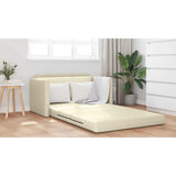Sofa Bed Cream 124 x 71 x 78 cm Artificial Leather 4106709