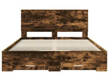 Bed Frame with Drawer Smoked Oak 120 x 200 cm Engineered Wood 3411327