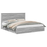 Storage Bed Grey Sonoma 180 x 200 cm Engineered Wood 3410228
