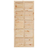 Barn Door Brown 100 x 2.5 x 208 cm Solid Pine Wood 870413
