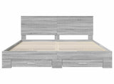 Bed Frame with Drawer Grey Sonoma 150 x 200 cm Engineered Wood 3411294
