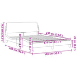 Bed Frame "Dover" Black 135x190 cm Double Velvet 373330