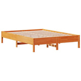 Bed Frame without Mattress Wax Brown 140x190 cm Solid Wood Pine 3306902