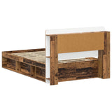 Bed Frame with Storage Old Wood 120 x 190 cm Engineered Wood 3433466