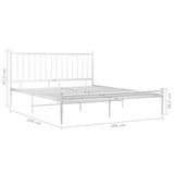 Bed Frame without Mattress White Metal 180x200 cm Super King 325025