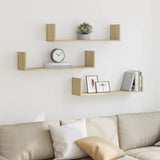 Wall Shelves 3 pcs Sonoma Oak 80x18x18 cm Engineered Wood 853292