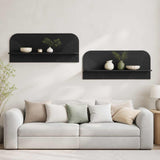 Wall Shelf 2 pcs Black 102 x 13.5 x 37.5 cm Engineered Wood 8014960