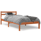 Bed Frame without Mattress Wax Brown 100x200 cm Solid Wood Pine 844143