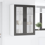 Wall Glass Cabinet PORTO Black 80 x 31 x 100 cm Engineered Wood 885506