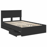 Bed Frame with Drawer Black 120 x 200 cm Engineer Wood 3410722