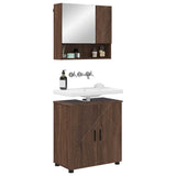 Bathroom Furniture Set 2 pcs Brown Oak Engineered wood & Metal 3392940