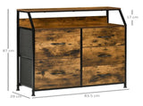 Bedroom Chest of Drawers, Industrial 5 Fabric Drawer Dresser with Open Shelf for Living Room, Rustic T3398P342302