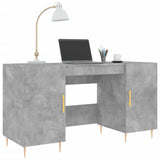 Desk Concrete Grey 140x50x75 cm Engineered Wood 829536