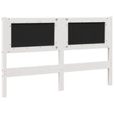 Upholstered Headboard White 135 cm Solid Pine Wood 879073