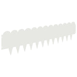 Lawn Edging 30 pcs 103 x 25 cm Steel White 8008698