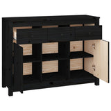 Sideboard Black 100x35x74,5 cm Solid Wood Pine 814553