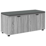 Hall Bench with Cushion with Shelf Grey Sonoma 100 x 38 x 46 cm 891493