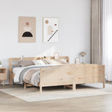 ZNTS Bed Frame without Mattress 200x200 cm Solid Wood Pine 3306954