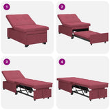 Sofa Bed Wine Red 194 x 50 x 82 cm Plywood 42008585