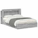 Bed Frame with Storage Grey Sonoma 140 x 200 cm Engineered Wood 3433662