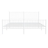Metal Bed Frame without Mattress with Footboard White 193x203cm 350955