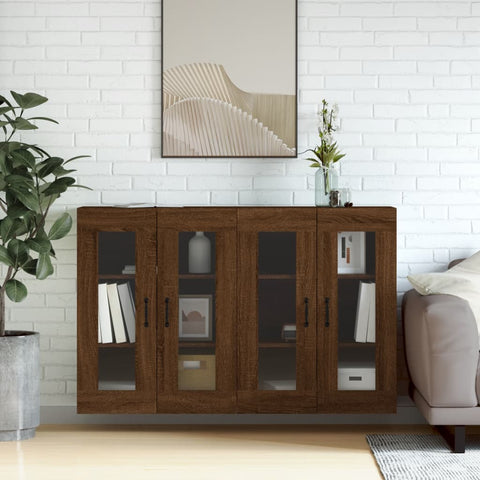 Wall Mounted Cabinets 2 pcs Brown Oak Engineered Wood 3197912