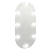 Mirror with LED Lights 80x40 cm Glass Oval 3102975