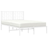 Metal Bed Frame without Mattress with Headboard White 120x190cm 374483