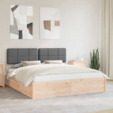 Bed Frame with Upholstered Headboard Dark Grey 180 x 200 cm 3398180