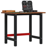 Workbench Dark Brown 100x60x81.5 cm Solid Wood Oak Rectangular 3309659