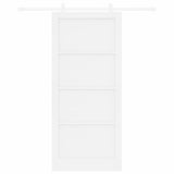 Sliding Door White 93 x 211 cm Solid Pine Wood 3333573