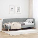 Corner Bed Frame with Headboard Light Grey 80 x 200 cm Fabric 42016553