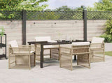 Garden Dining Set 5 pcs Beige Poly Rattan 3380786