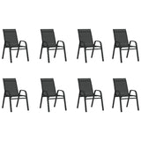9 Piece Garden Dining Set Black 3095974